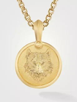 Petrvs® Wolf Amulet In 18k Yellow Gold, 21mm