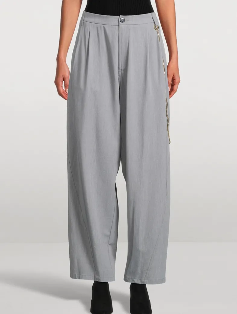 Phebe Wide-Leg Pants With Wallet Chain