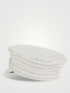 Pinstripe Baker Boy Cap