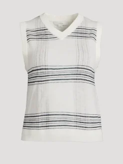 Plaid Jacquard Wool Sweater Vest