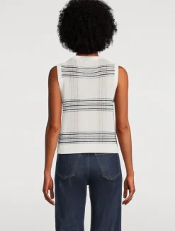 Plaid Jacquard Wool Sweater Vest