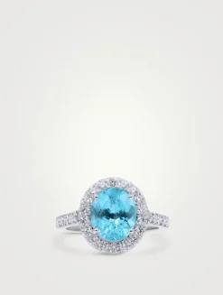 Platinum Paraiba Ring With Diamonds