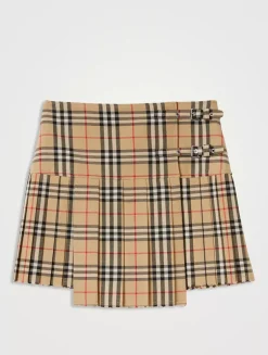 Pleated Check Wool Mini Kilt