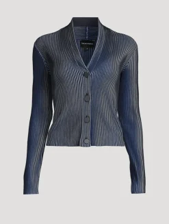Pleated Knit Cardigan