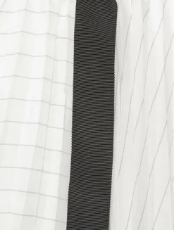 Pleated Organza Midi Skirt In Stripe Print