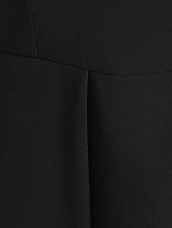 Pleated Technical Cady Midi Dress