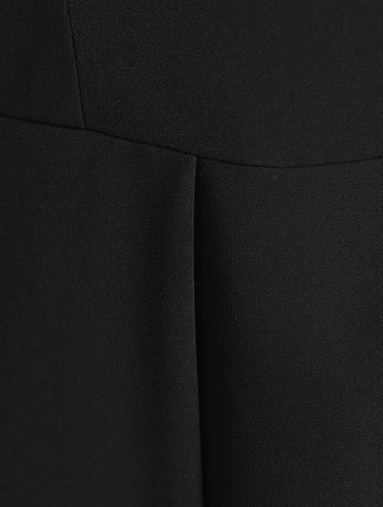 Pleated Technical Cady Midi Dress