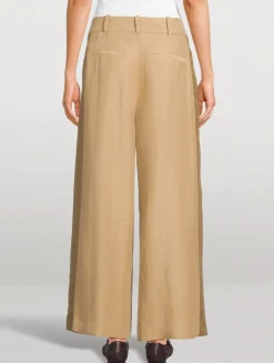 Pleated Wide-Leg Tuxedo Trousers