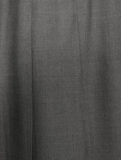 Pleated Wool Twill Midi Skirt