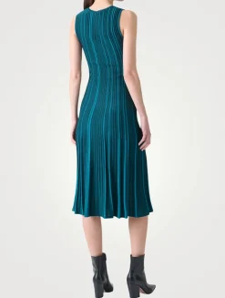 Plissé Knit Midi Dress