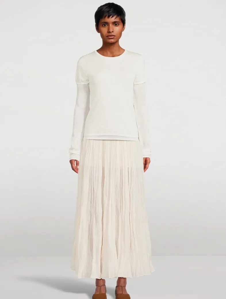 Plissé Maxi Skirt