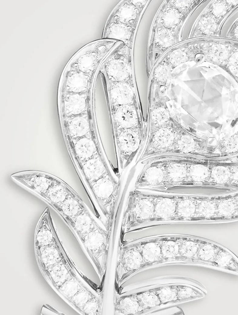 Plume De Paon White Gold Ring With Diamonds