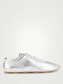 Plume Metallic Leather Sneakers