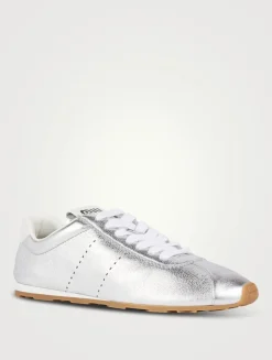 Plume Metallic Leather Sneakers