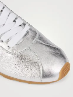 Plume Metallic Leather Sneakers