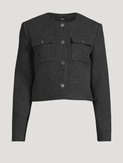 Plush Tweed Cardigan Jacket