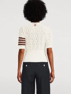 Pointelle Cable-Knit Sweater