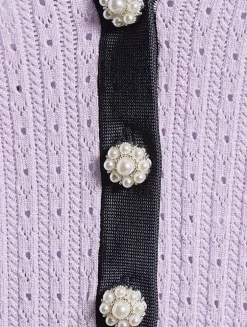 Pointelle Knit Mini Dress