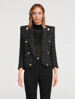 Polka Dot Tweed Blazer