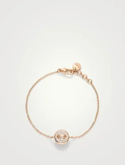 Pom Pom Dot 18K Gold Bracelet With Mother-Of-Pearl And Diamonds