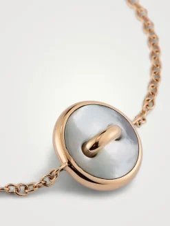 Pom Pom Dot 18K Gold Bracelet With Malachite, Diamonds, And Mother-Of-Pearl