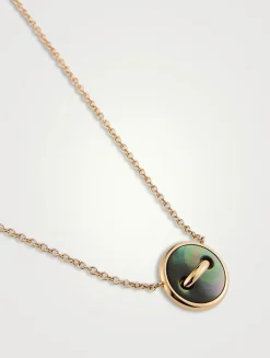 Pom Pom Dot 18K Rose Gold Necklace With Mother-Of-Pearl And Diamonds