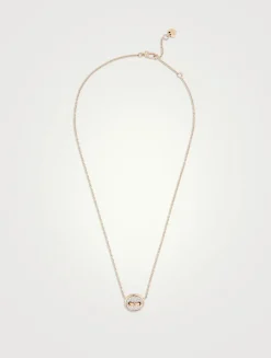 Pom Pom Dot 18K Rose Gold Necklace With Mother-Of-Pearl And Diamonds