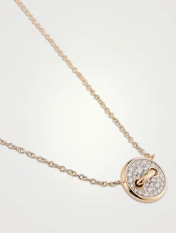 Pom Pom Dot 18K Rose Gold Necklace With Mother-Of-Pearl And Diamonds
