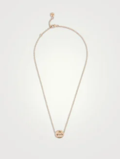Pom Pom Dot 18K Rose Gold Reversible Pendant Necklace With Turquoise And Diamonds