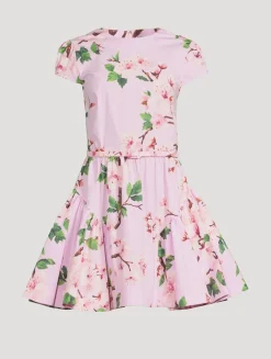 Poplin Mini Dress In Cherry Blossom Print