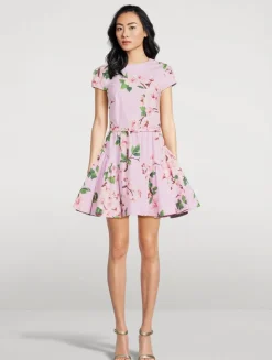 Poplin Mini Dress In Cherry Blossom Print