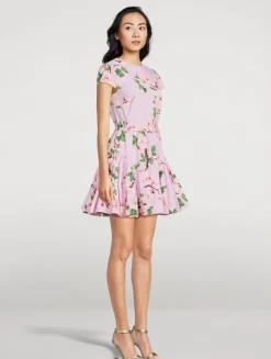 Poplin Mini Dress In Cherry Blossom Print