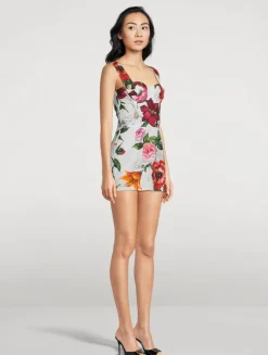 Poplin Mini Dress In Floral Print