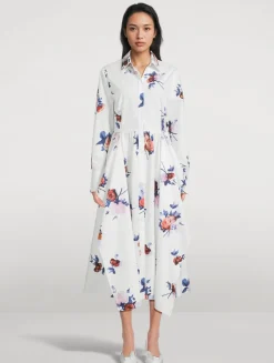 Poplin Shirt Dress In Floral Print