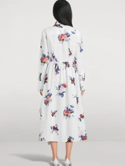 Poplin Shirt Dress In Floral Print