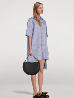 Poplin Shirt Dress In Stripe Print