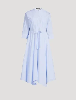 Poplin Shirt Dress In Stripe Print