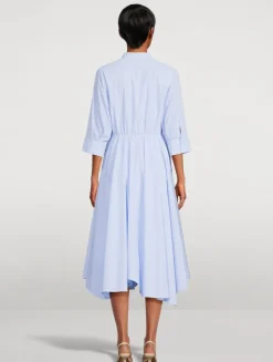 Poplin Shirt Dress In Stripe Print