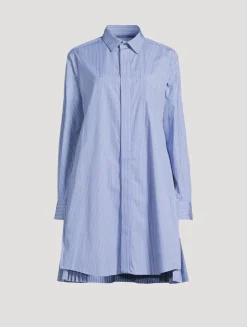 Poplin Shirt Dress In Stripe Print