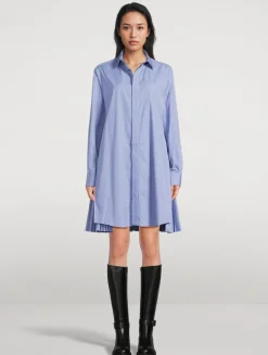 Poplin Shirt Dress In Stripe Print