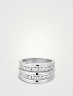 Positano Pavé Ridged Ring