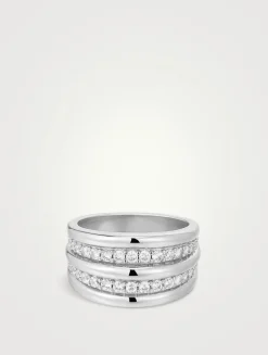 Positano Pavé Ridged Ring