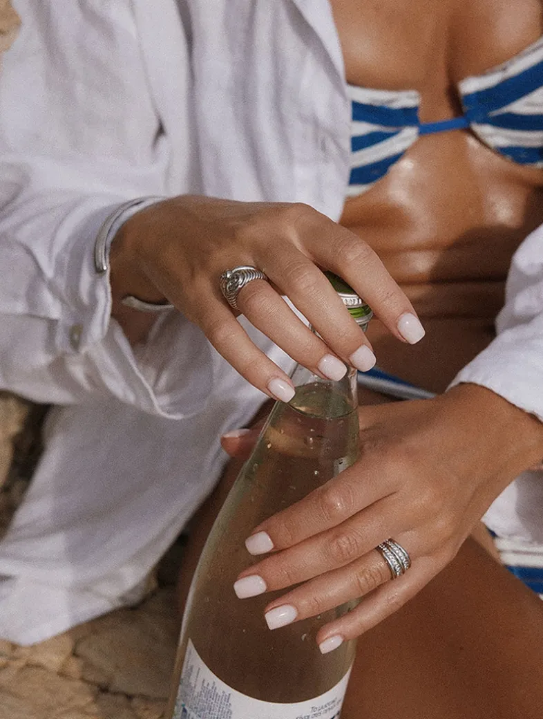 Positano Pavé Ridged Ring