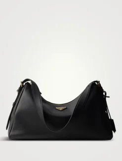 Prada Aimée Large Leather Shoulder Bag