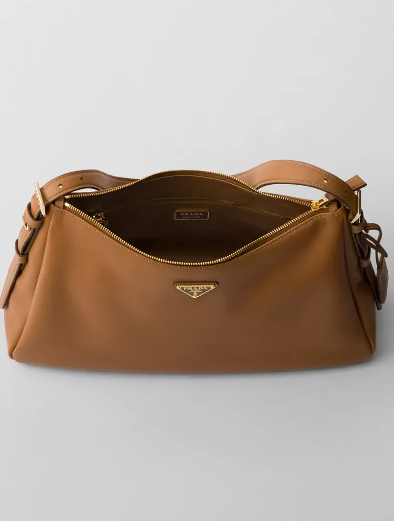 Prada Aimée Large Leather Shoulder Bag