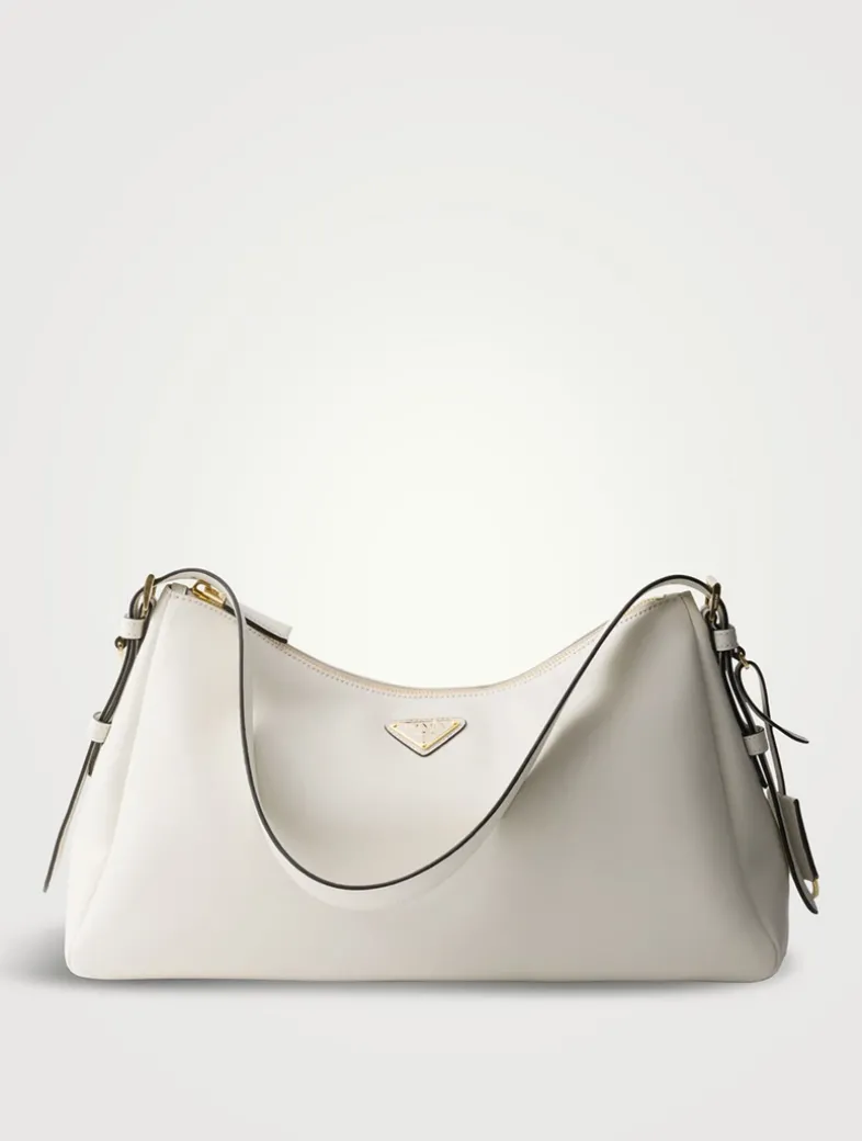Prada Aimée Large Leather Shoulder Bag