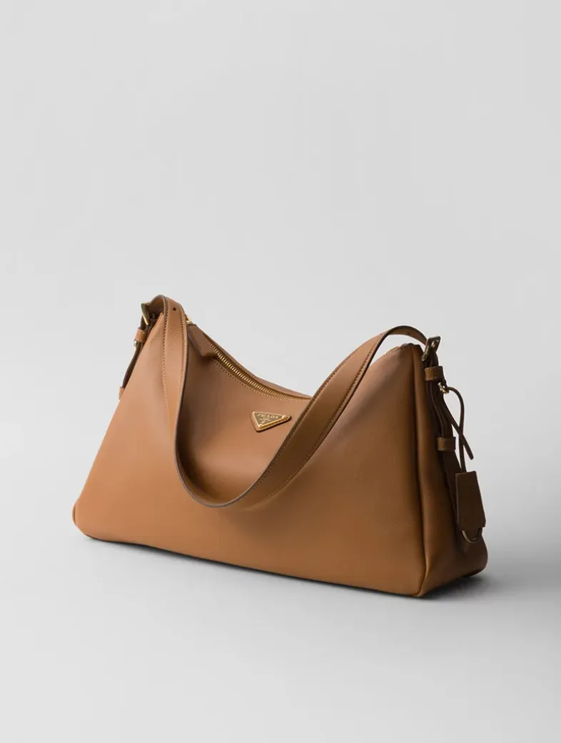 Prada Aimée Large Leather Shoulder Bag