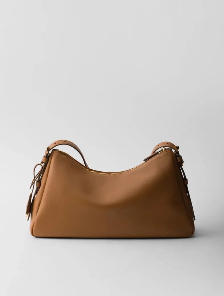 Prada Aimée Large Leather Shoulder Bag