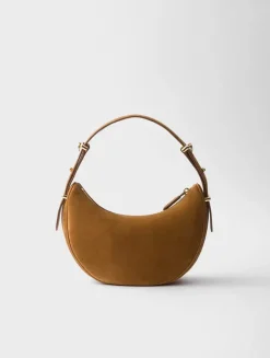 Prada Arqué Suede Shoulder Bag