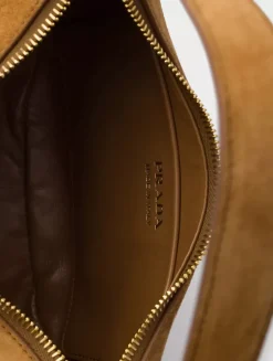 Prada Arqué Suede Shoulder Bag